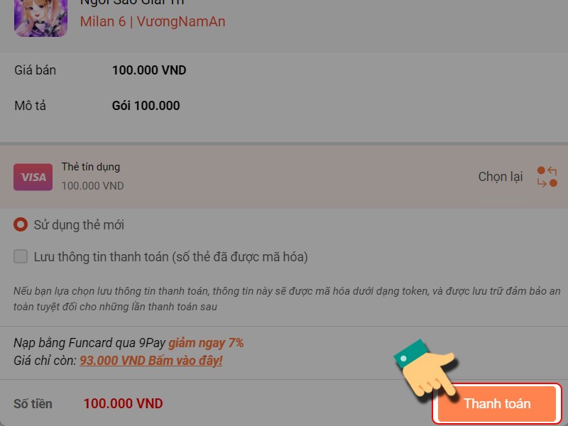 Nhấn Thanh to&aacute;n