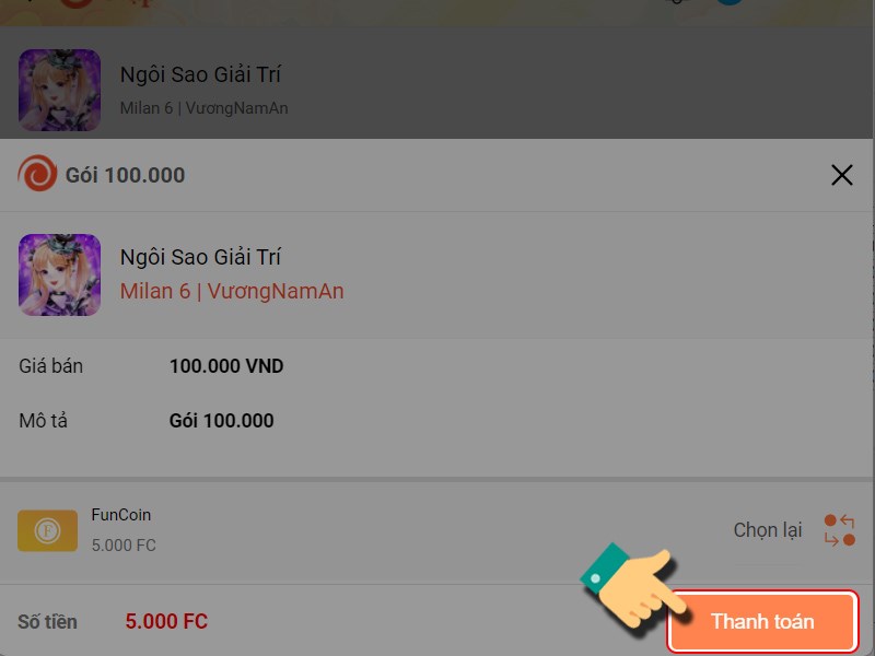 Nhấn Thanh to&aacute;n