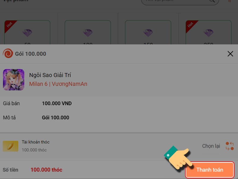 Nhấn Thanh to&aacute;n