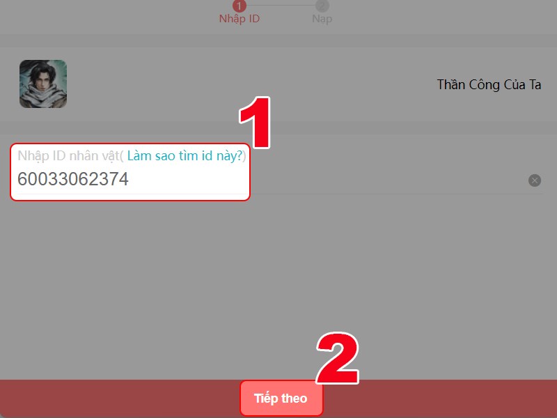 Nhập ID nhân vật