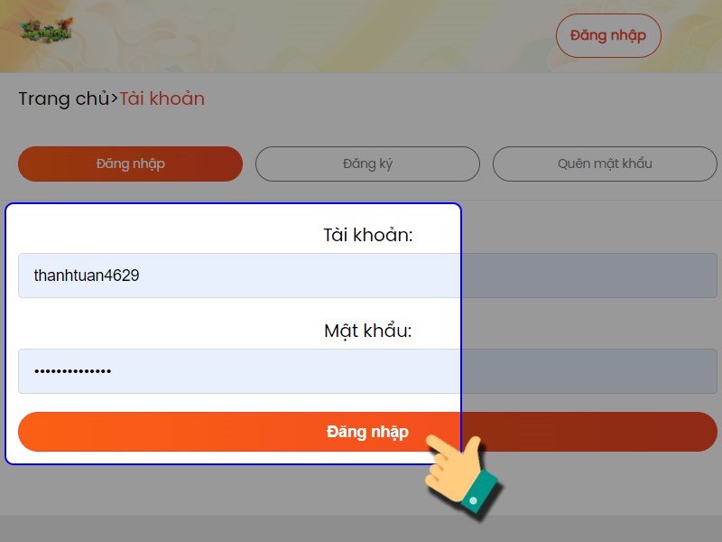 Đăng nhập tài khoản game