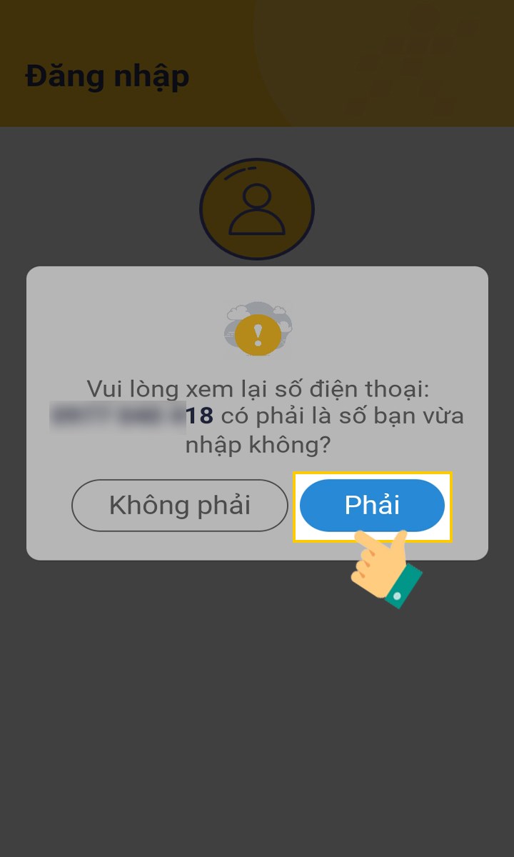 Nhấp chọn Phải