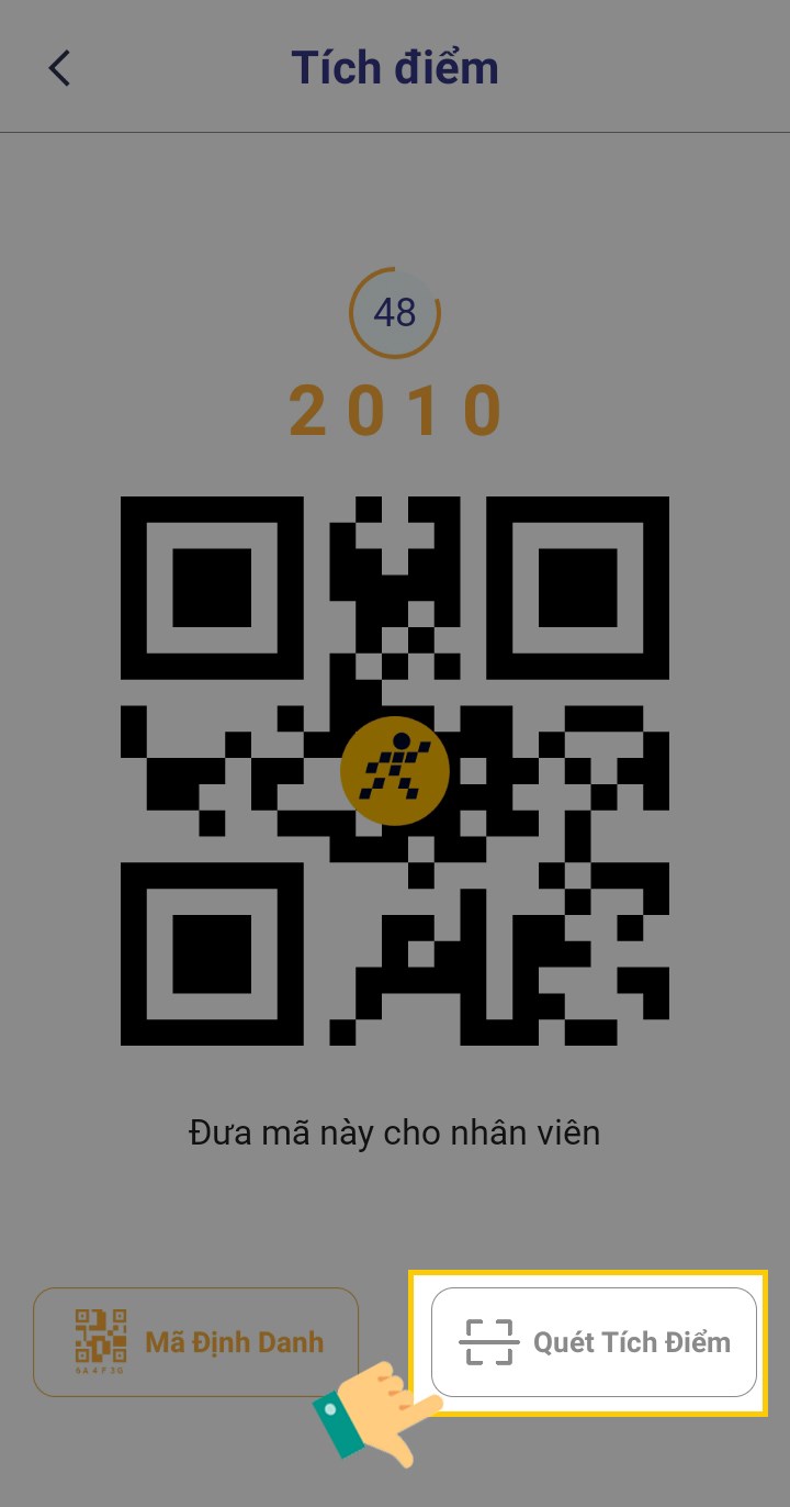 Nhấp chọn Tích điểm