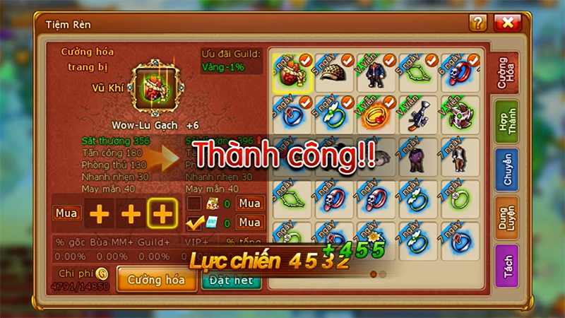 Th&agrave;nh c&ocirc;ng l&ecirc;n +6