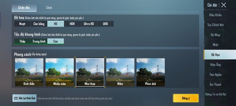 Thiết lập game PUBG Mobile