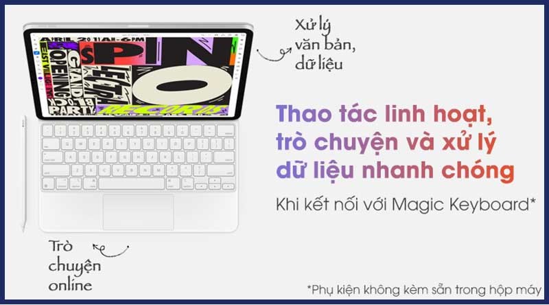 Đa dạng trải nghiệm khi kết nối với Apple Pencil, Smart Keyboard