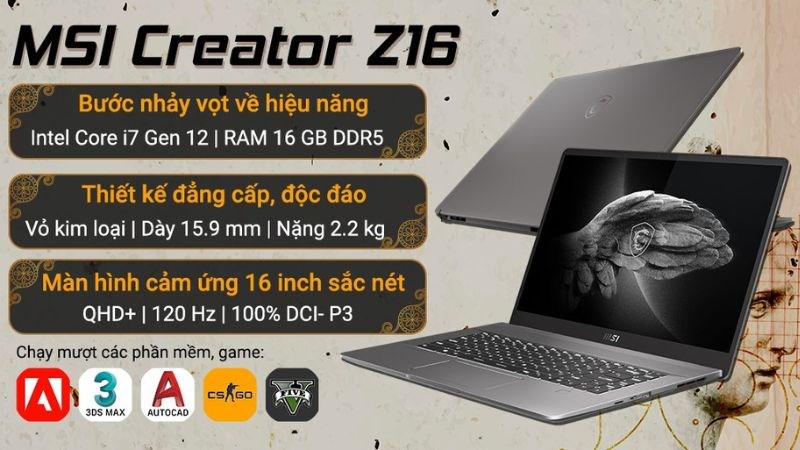 Laptop MSI Creator Z16 A12UET 