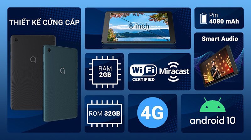 Các thông số của chiếc Máy tính bảng Alcatel 3T8 Các thông số của chiếc Máy tính bảng Alcatel 3T8