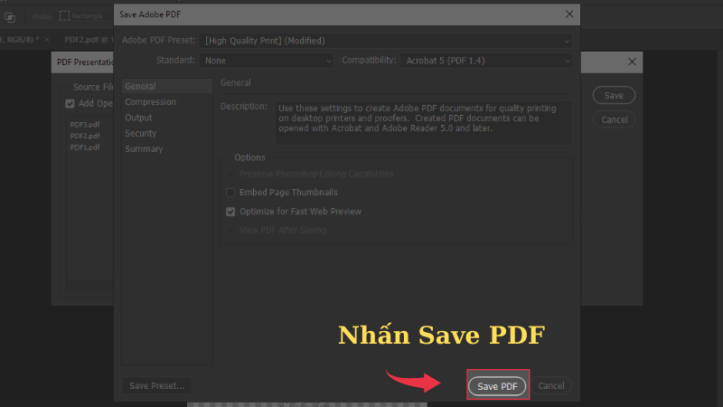 Nhấn Save PDF để ho&agrave;n th&agrave;nh.