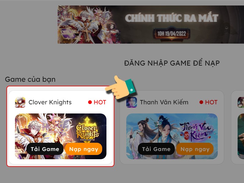 Chọn game Clover Knights &ndash; Th&aacute;nh Hiệp Sĩ 