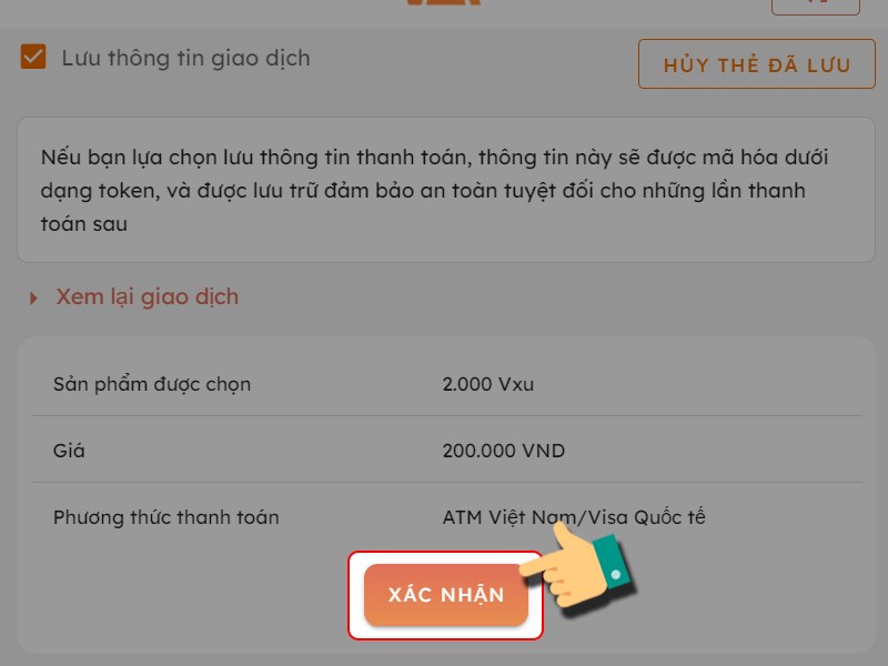 Nhấn X&aacute;c nhận