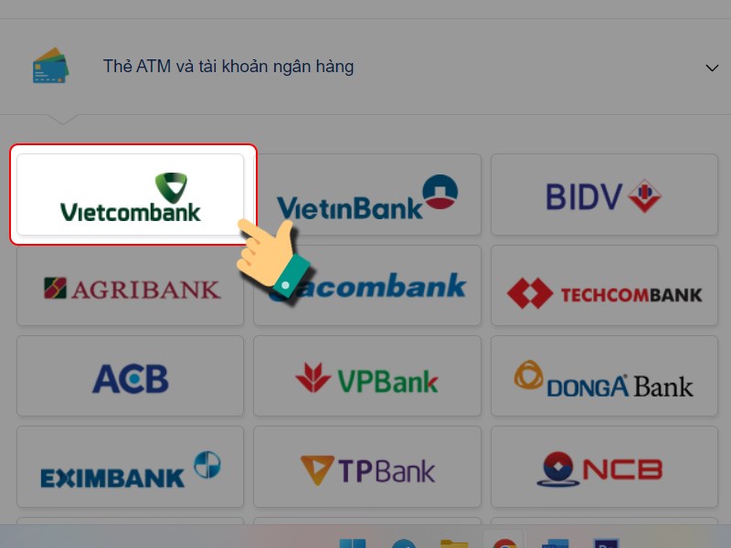 Chọn ng&acirc;n h&agrave;ng