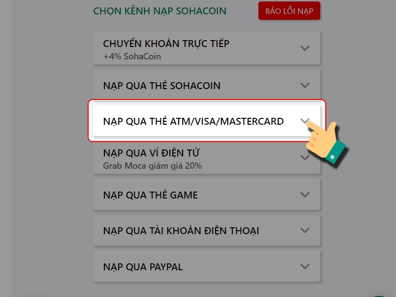 Chọn thanh toán ATM/ Visa/ MasterCard/ VNPAY