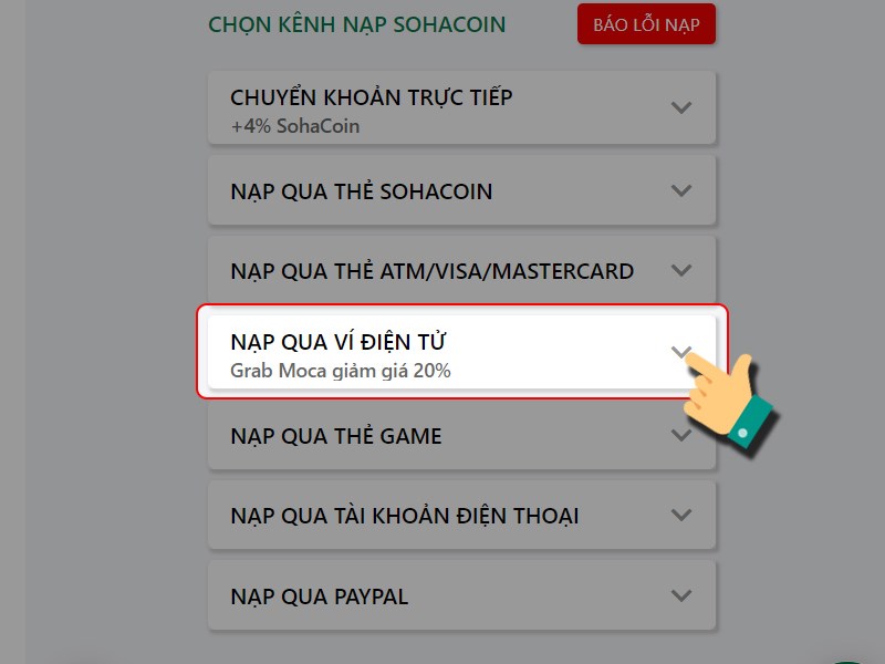 Chọn ví điện tử 