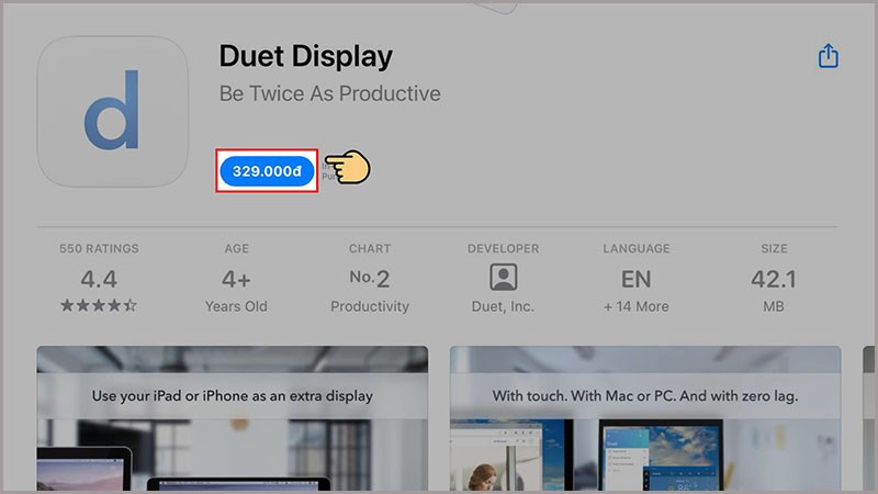 Cài đặt Duet Display trên iPad