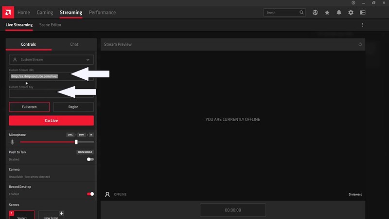 D&aacute;n URL từ Twitch của bạn v&agrave;o Controls