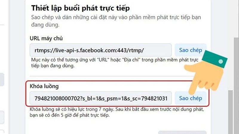 Sao ch&eacute;p URL buổi live tr&ecirc;n Facebook