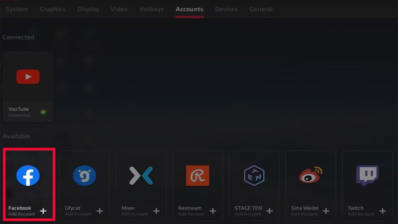 Th&ecirc;m nền tảng facebook