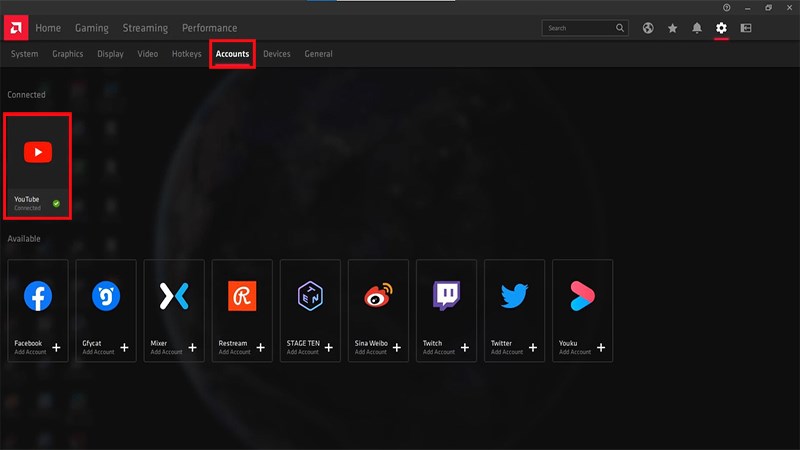Th&ecirc;m  nền tảng youtube