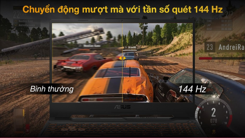 Chuyển động mượt m&agrave; với tần số qu&eacute;t 144 Hz