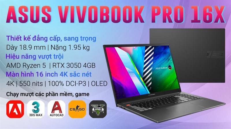 Asus VivoBook Pro 16X OLED M7600QC