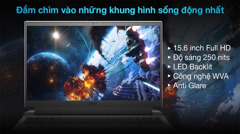 M&agrave;n h&igrave;nh 15.6 inch với tần số qu&eacute;t 120 Hz