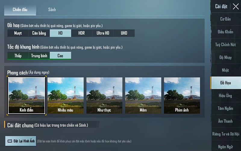Thiết lập đồ họa game PUBG