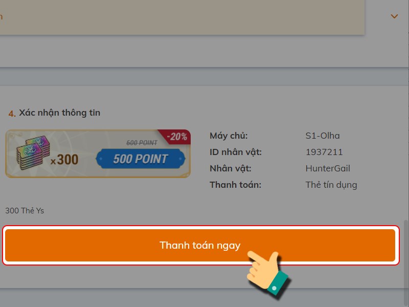 Nhấn v&agrave;o Thanh to&aacute;n