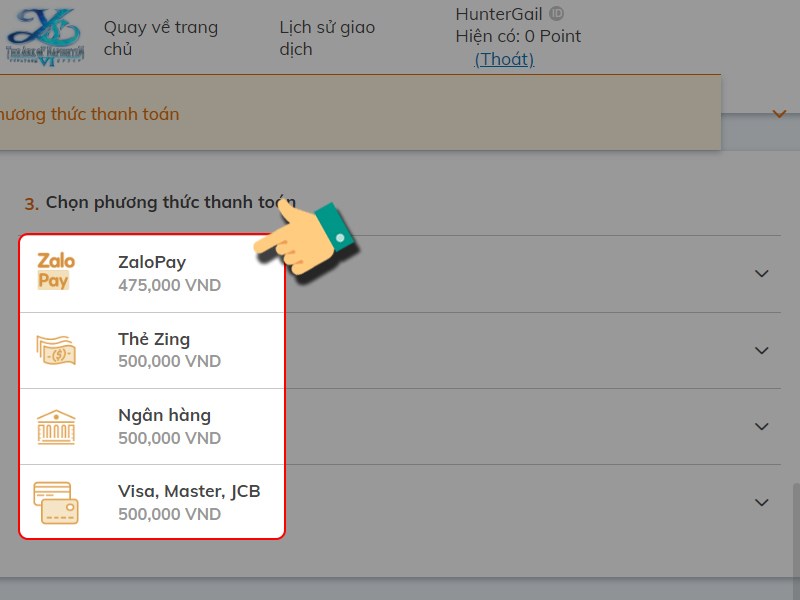 Chọn c&aacute;ch thanh to&aacute;n 