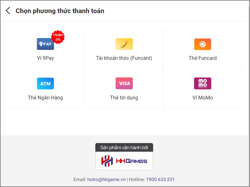 Chọn c&aacute;ch thanh to&aacute;n