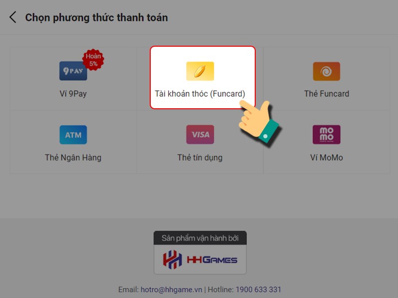 Thanh to&aacute;n bằng t&agrave;i khoản Th&oacute;c