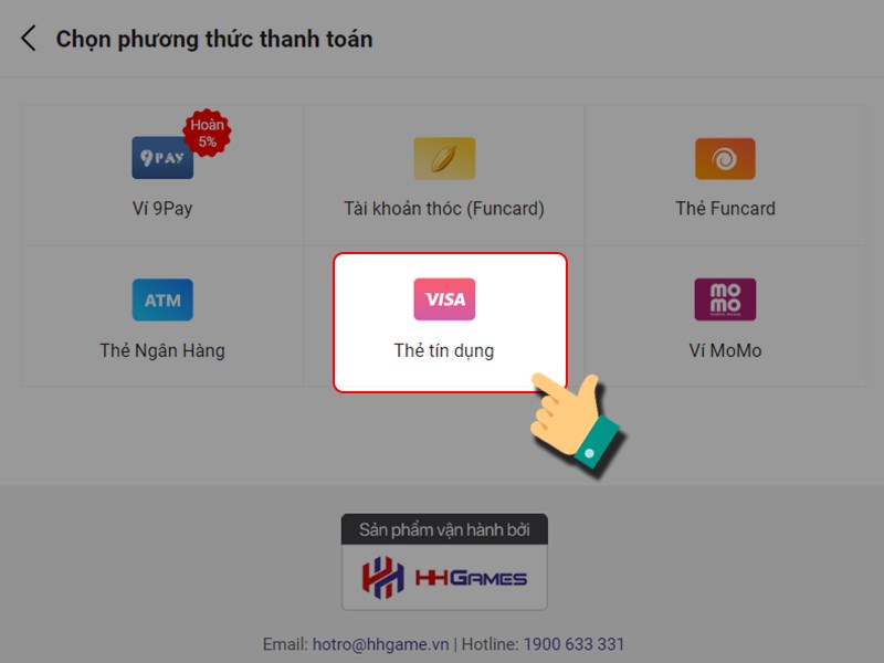 Thanh to&aacute;n bằng thẻ t&iacute;n dụng