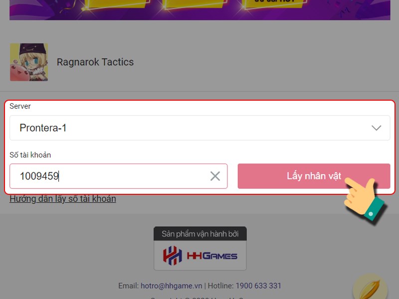 Lấy nh&acirc;n vật game của bạn