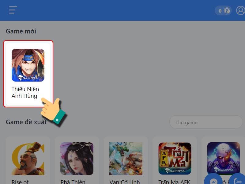 Chọn game Thiếu Ni&ecirc;n Anh H&ugrave;ng