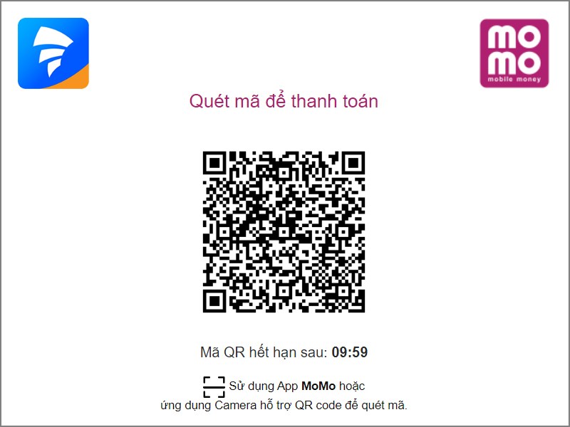 Mở v&iacute; MOMO v&agrave; qu&eacute;t m&atilde; thanh to&aacute;n