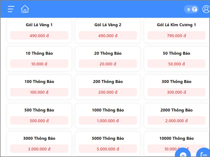 Chọn g&oacute;i nạp