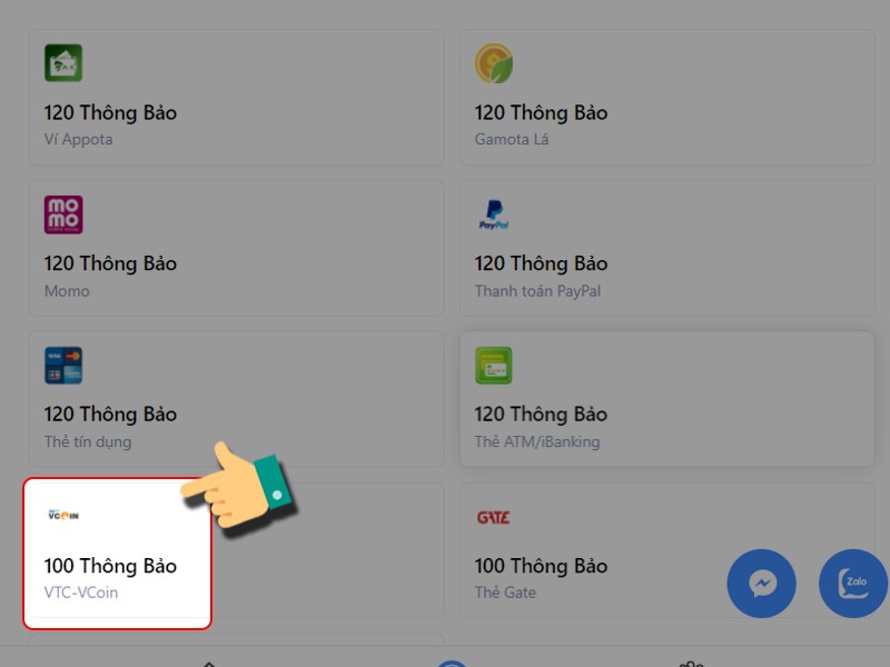 Thanh to&aacute;n bằng thẻ Vcoin