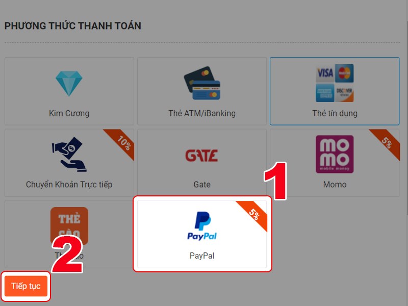 Chọn phương thức thanh to&aacute;n