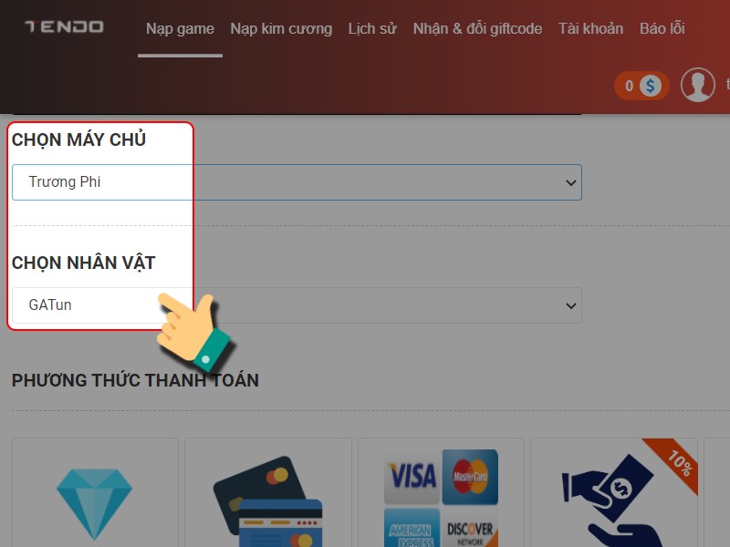 Chọn nh&acirc;n vật
