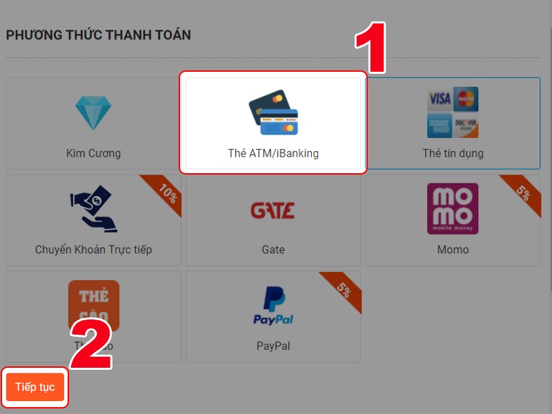 Chọn phương thức thanh to&aacute;n