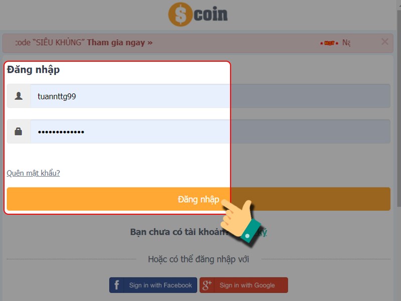 Đăng nhập t&agrave;i khoản