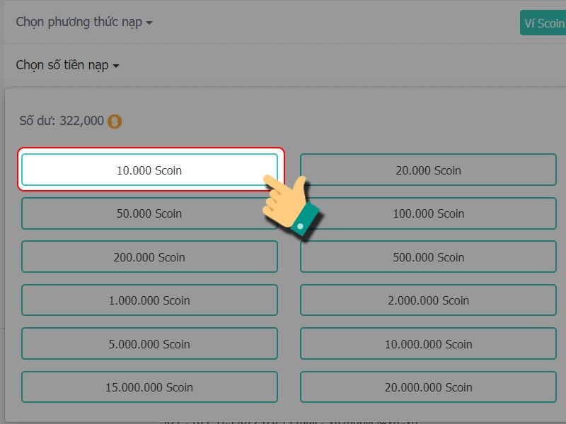 Chọn g&oacute;i nạp