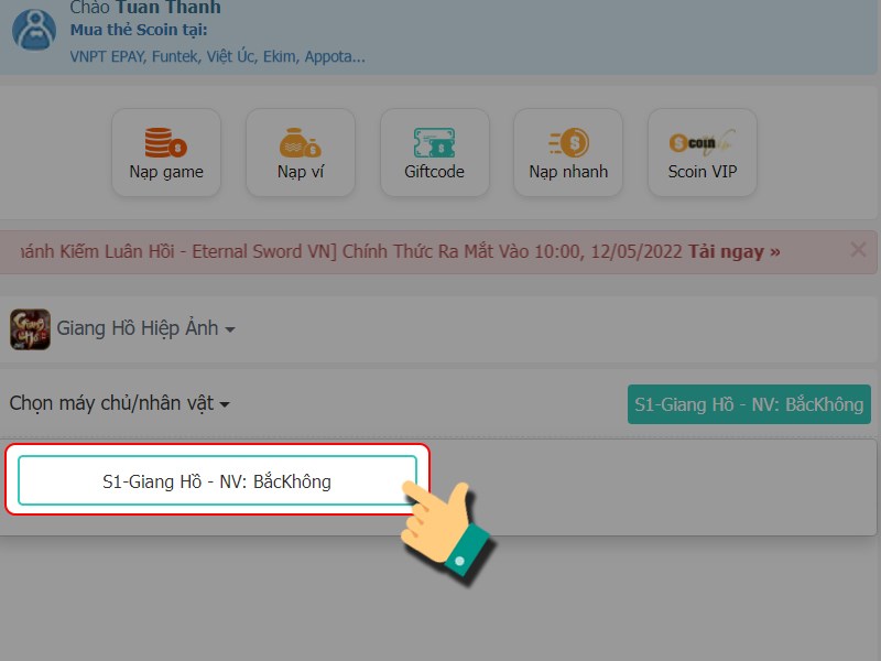 Chọn m&aacute;y chủ