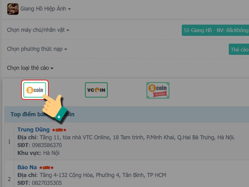 Chọn loai thẻ c&agrave;o