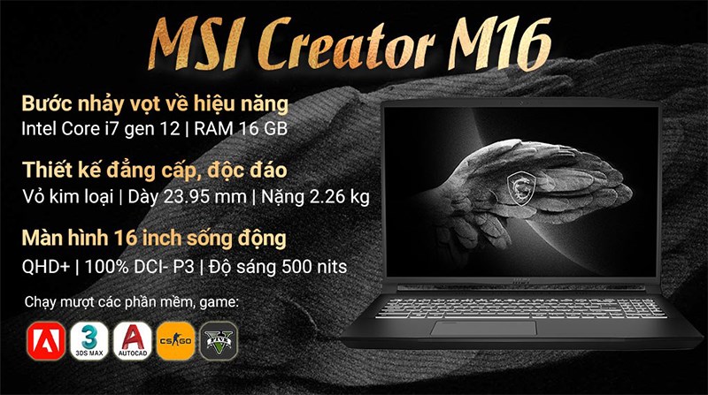 MSI Creator M16 A12UC i7 12700H