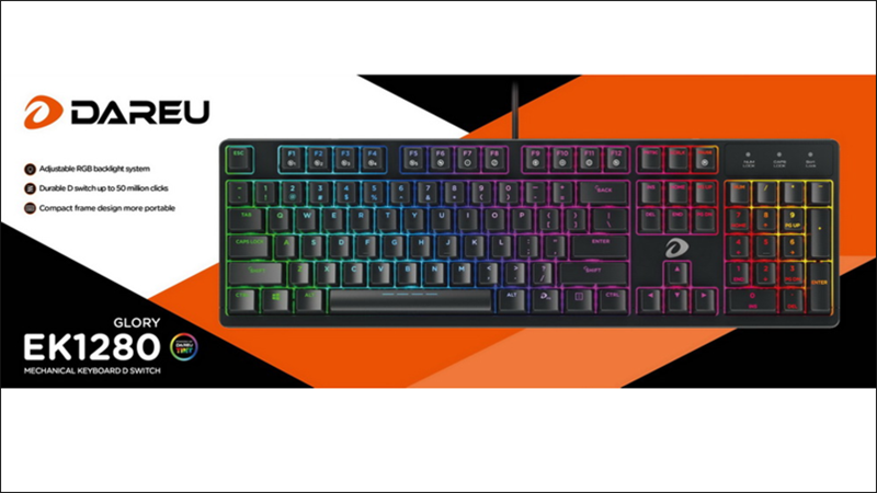 Bàn phím cơ DAREU EK1280 104KEY chuẩn gaming