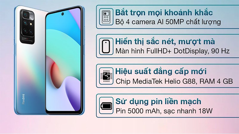 Cấu h&igrave;nh của chiếc điện thoại Xiaomi Redmi 10