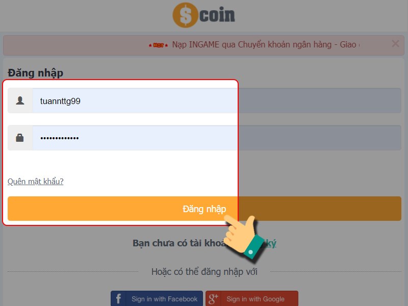 Đăng nhập t&agrave;i khoản