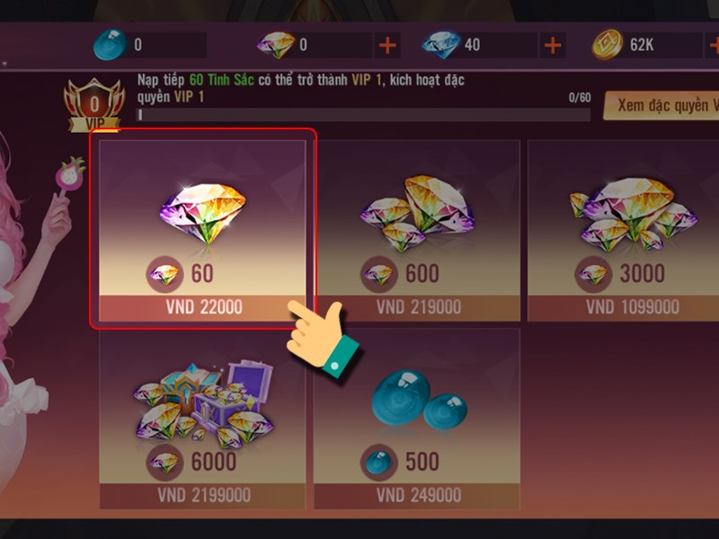 Chọn g&oacute;i nạp