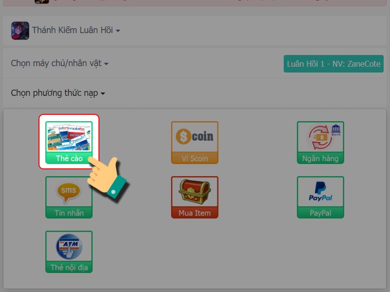 Chọn phương thức thanh to&aacute;n